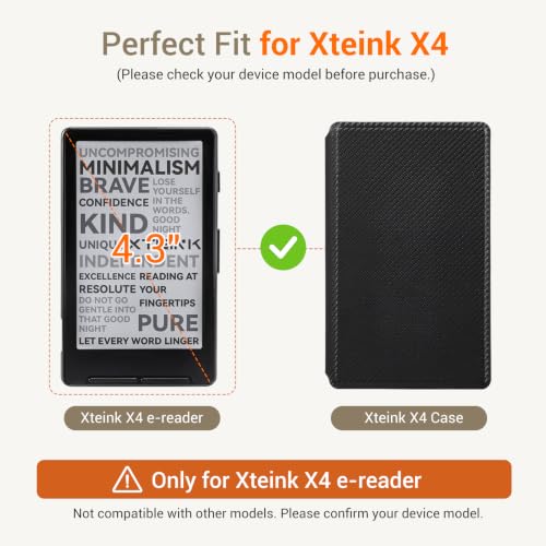 Image of CoBak Magnetic Case for XTEINK X4, Ultra-Lightweight Protective Cover for Xteink X4 E-Reader, Secure Magnetic Attachment(Light Black)
