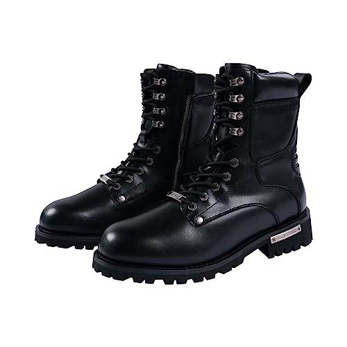 RiderVibe Men's Boot Motorcycle Combat Boot PU Leather Casual Boots Waterproof Ankle Biker Boots...