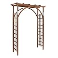 Outvita 7 Ft Wooden Garden Arbor Arch, Fir Wood Arbour Trellis, Pergola Archway for Wedding Ceremony Decoration Pergola Plant Climbing Rose Vines Lawn Courtyard Patio Dark Brown