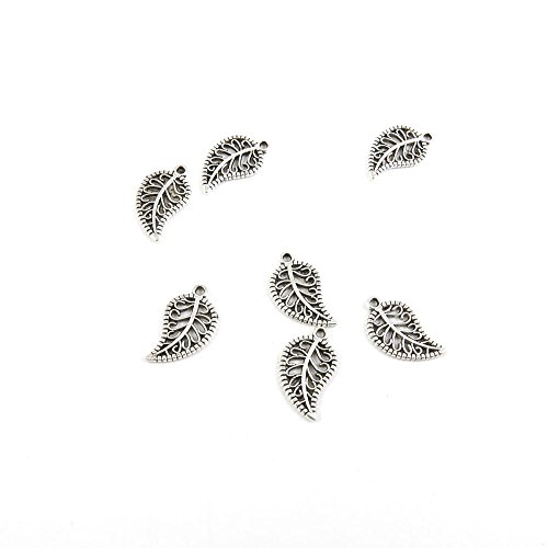 1480 Pieces Antique Silver Tone Jewelry Making Charms P8WL5 Leaf