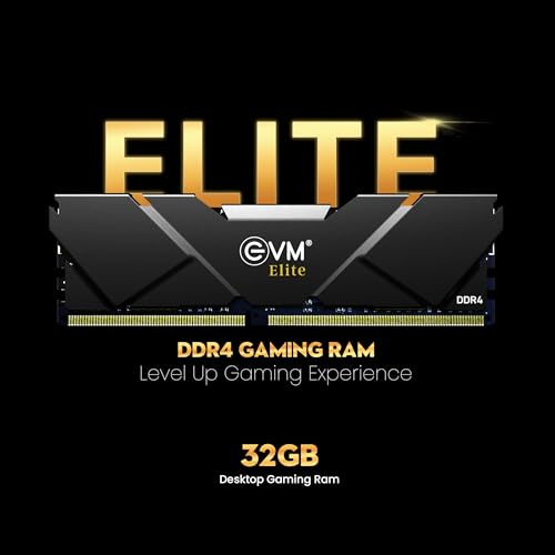 Image of EVM Elite 32GB DDR4 3200MHz Gaming Desktop RAM | Intel XMP & AMD Expo Compatible | High-Performance PC Memory Module with Aluminum Heat Sink | Low Voltage 1.2V | 10-Year Warranty (EE32G32DT)