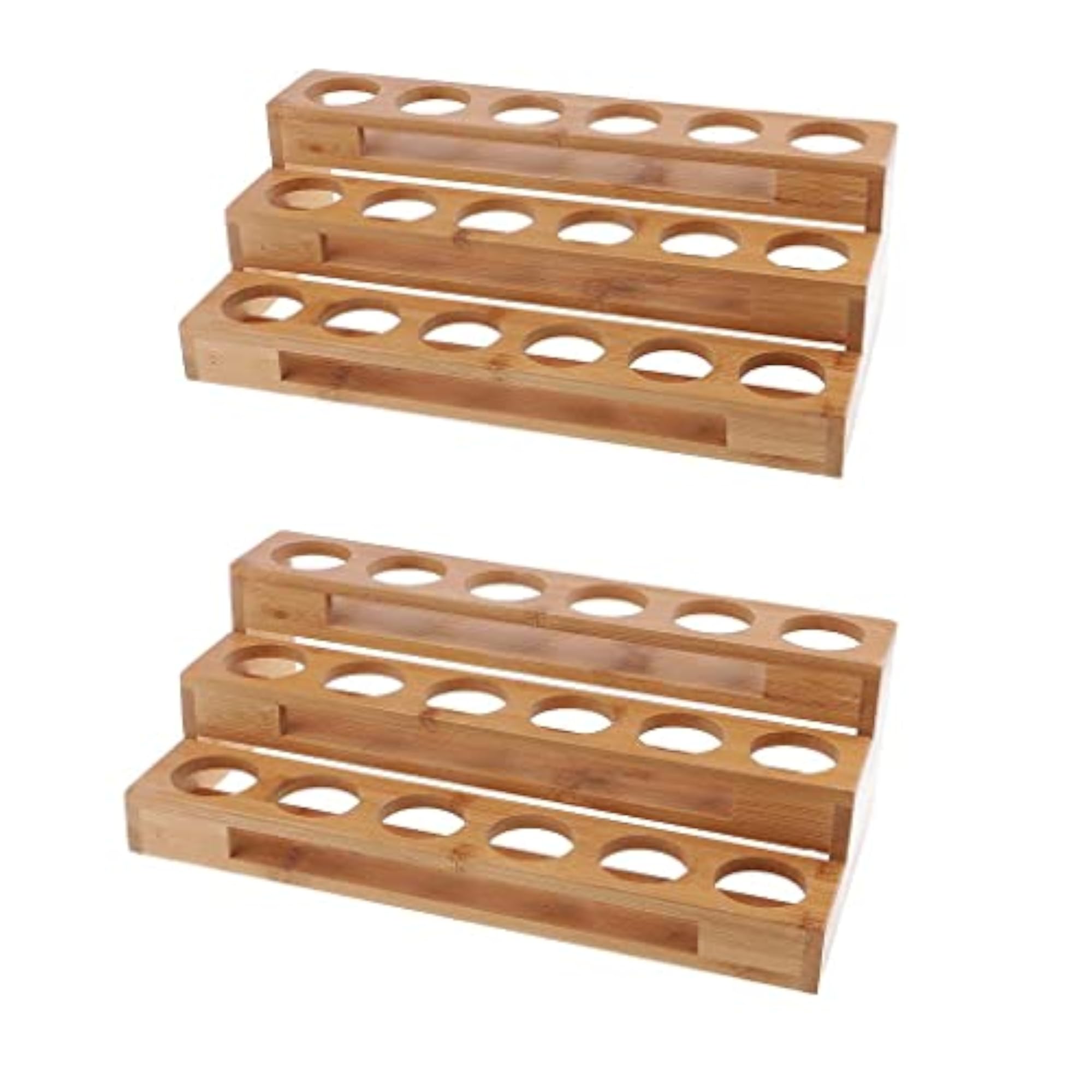 Wooden Essential Oil Bottle Step Stand Display Rack