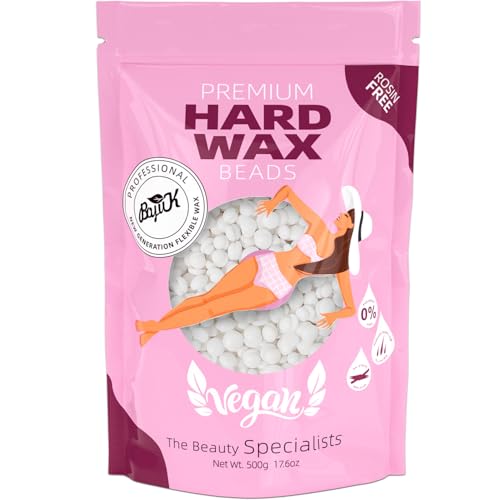 Wax Beads BOYUJK Professional Hard Wax Beads for Full Body Facial And Legs Painless Gentle Hair Removal Wax Beads for Women and Men (500g White)