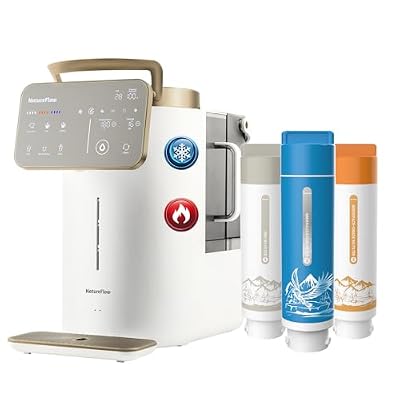 Ultra Dual UV Countertop Reverse Osmosis System Water Filter, NatureFlow Y6 Hot & Cold Water Purifier with 11-Temp Settings, 10-Stage Filtrations & Natural Minerals Activation, 10.2" Real Time Monitor