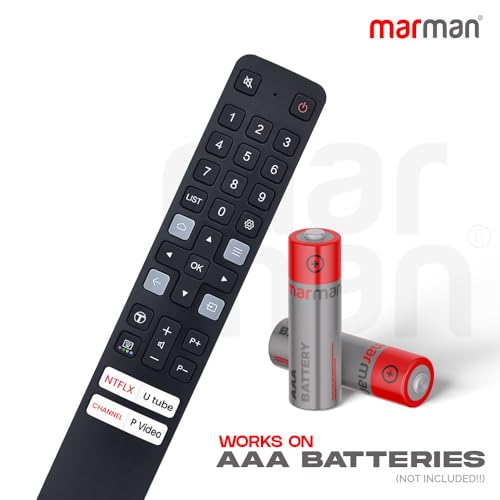 Image of marman Compatible with TCL Smart TV Remote Control Original Model RM-L1673 V2 Non Voice Command with Netflix, YouTube, Prime Video hotkeys Suitable for LED, LCD, UHD, QLED and 4K Android Television