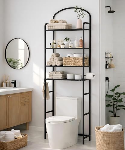 Cerlyunzan 4-Tier Over The Toilet Storage, Bathroom Organizer, Space-Saving, Above