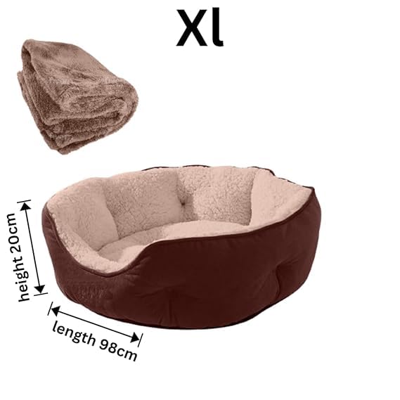 Image of DRILLY Premium Fur Washable Dog /cat Bed with Blanket for Small |Medium | Large | Extra Large | XXL |XXXL |4XL Size Dogs | Cats | Puppy |pet | Rabbit | Persian cat | Indoor cat (XL)