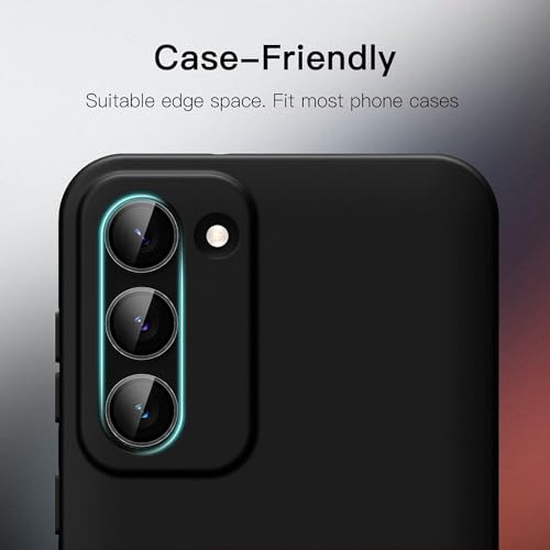 Image of Skinomi Camera Lens Protector Compatible with Samsung Galaxy S23 ultra 5G / S24 ultra 5G [Anti-Scratch] Premium Tempered Glass Film Aluminum Alloy Lens Ring Cover, Black Titanium