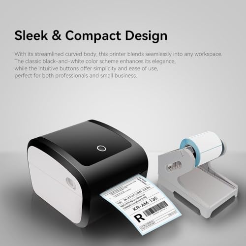 Image of BRONTIX Thermal Printer 4X6 Inch Label | Adjustable Label Printer Machine | 203 DPI | Barcode Printer Machine With 152Mm /S Printing Speed | 1 Year Warranty,Black