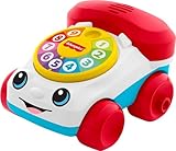 Fisher-Price Baby Toy Chatter Telephone Vehicle Push-Along with Sounds for Crawling Developmental Play Infants Ages 6+ Months