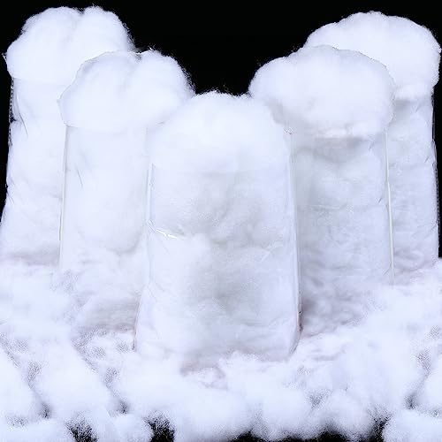 Shappy 35.27 Ounce/ 1000 G Fake Clouds Snow Decoration Artificial White Cloud Fiber Faux Fluffy Snow Indoor Soft Artificial Fake White Cotton Winter Craft Decor Christmas Tree Village Displays