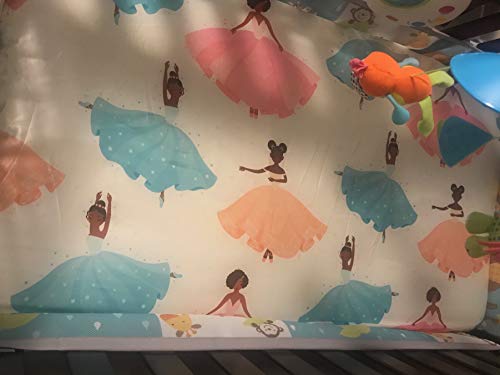 Image of Satin Fitted Crib Sheet for Babies, Girls, Ballerina, Toddler Bed, daybed to retain Hair Moisture Size (Standard Crib Sheet, Ballerina, Princess)