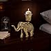 Mulaibdin Brass Decor Elephant Statue, Mini Elephant Figurines Tea Light Candle Holder Desktop Ornament, Decorative Animal Ornament DIY Craft for Living Room Table, Bedroom, Office