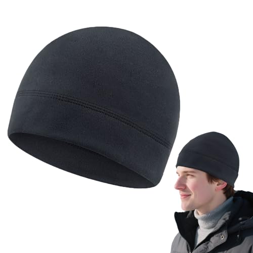 Quorlis Wintermütze Herren Damen - Bequeme Beanie, Leichte Laufmütze Sportmütze, Atmungsaktive Mütze für Outdoor, Laufen, Motorradfahren, Fitness & Winteraktivitäten, Schwarz