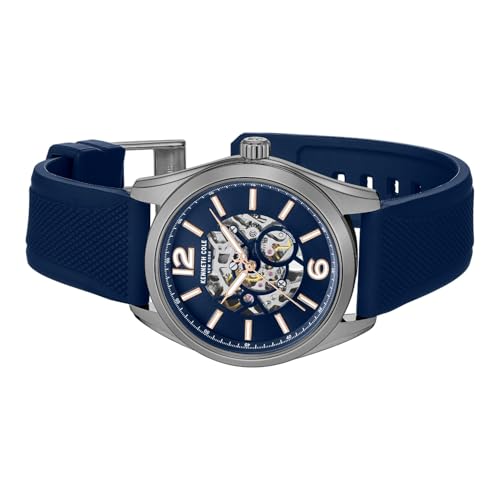 Image of Kenneth Cole Automatic Blue Round Dial Men's Watch | Silicon Strap Material | Watches for Men Analog - KCWGZ0104001MNW