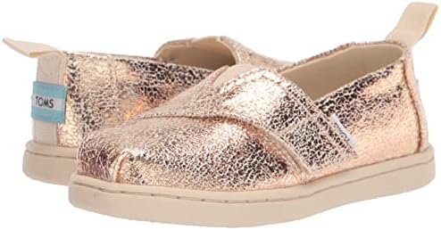 TOMS Tiny Girl's Alpargata Espadrille, Gold Crackle Foil, 8 | Image 6