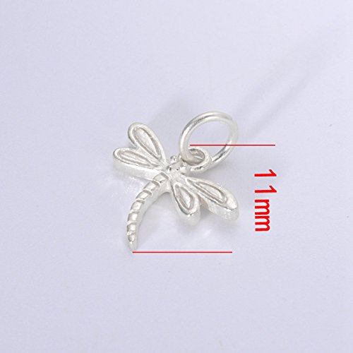Housweety 5Pcs Sterling Silver Dragonfly Charms For Jewelry Making #TOP3