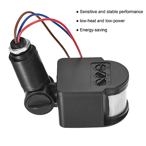 sourcing map Motion Sensor 12V Infrared PIR Detector Switch Wall Mount for Floor Light Black sourcing map Motion Sensor 12V Infrared PIR Detector Switch Wall Mount for Floor Light Black