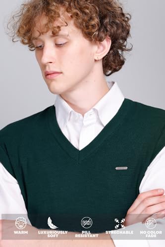 Image of V Neck Cotton Half Sweater for Man Winter Wear - Pullover Sweater for Men