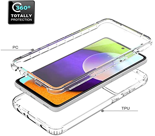 AMAZE!UK Compatible with Samsung Galaxy A53 5G Case, Premium Shock Proof 360 Crystal Hybrid Bumper Mobile Phone Cover (Hard PC Back + Flexible Front TPU) (Galaxy A53) Clear