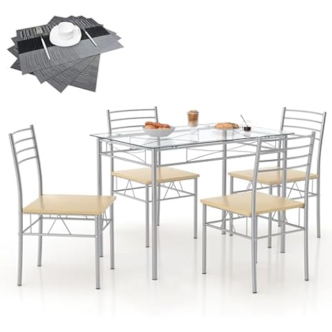 VECELO 5 Piece Dining Set Cover