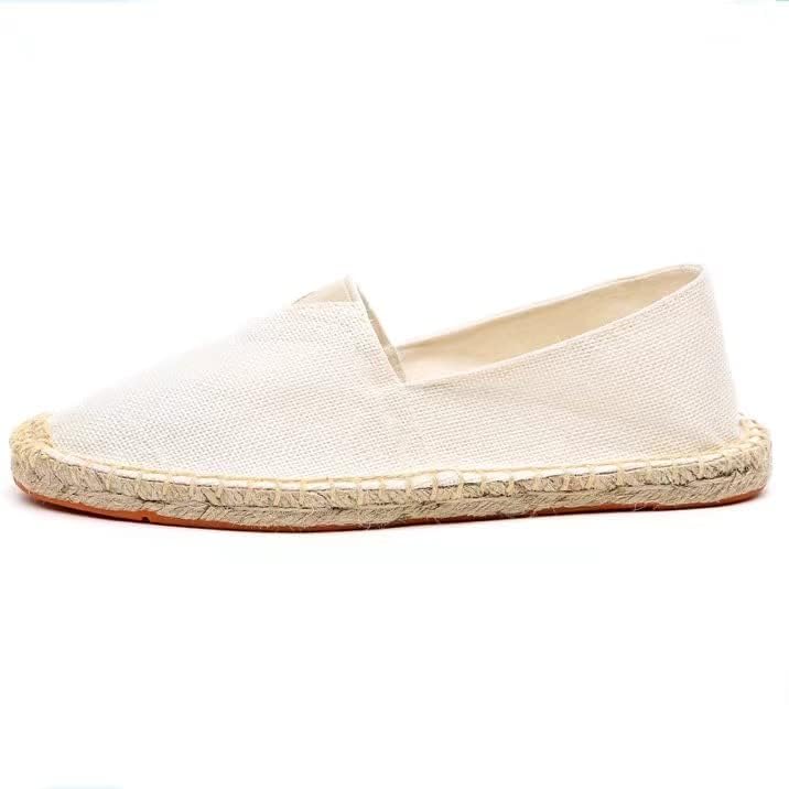 Image of Mintzice Men's Solid Comfortable Slip on Canvas Espadrilles Flat Beige 8.5 US