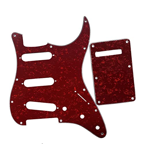 Dopro Plaque arrière pour Strat SSS 11 trous – Rouge nacré - Les Beatles, Paul McCartney, John Lennon, RIngo Starr, George Harrison Dopro Plaque arrière pour Strat SSS 11 trous - Rouge nacré