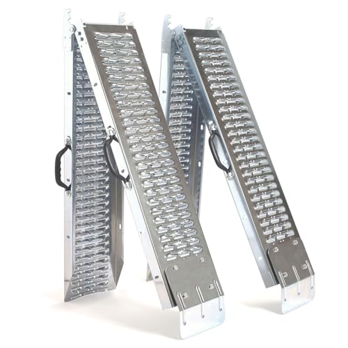 Idmarket – Set de 2 rampas plegables galvanizadas especiales para carga