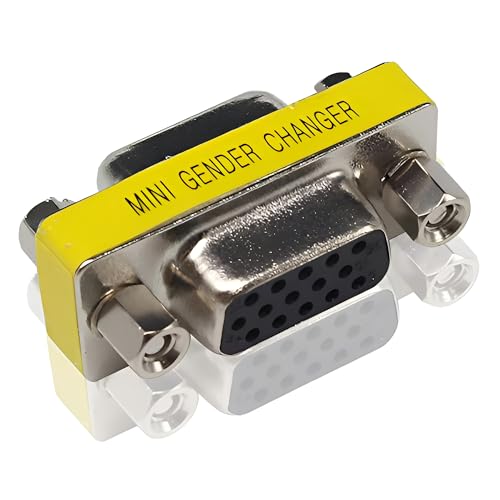 Image of VGA SVGA HD15 Female to Female Mini Gender Changer Coupler Adapter (3 Pieces) VGA F /F