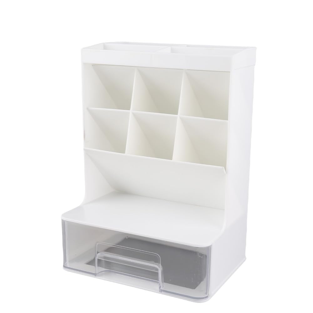 Boîte de rangement de bureau en plastique avec tiroir transparent pour papeterie