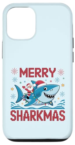 Merry Sharkmas AO[Z[^[ T^ CfBO V[N Cgt X}zP[X iPhone 12/12 Pro p