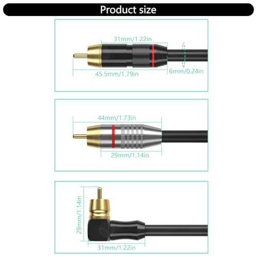 Cable estéreo macho macho con conectores de oro para conectar amplificadores y HDTV 4
