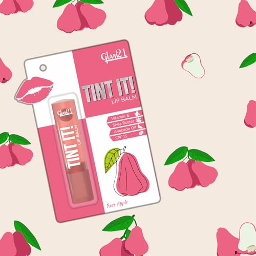 Image of Glam21 Tint it! Lip Balm | Everyday Hydration & Moisturized Lips with Vitamin-E, Shea Butter, Avocado Oil, SPF15 |Lip Care For Dry & Chapped Lip - Rose Apple & Cranberry | 3.5gm Each | Combo Pack Of 2