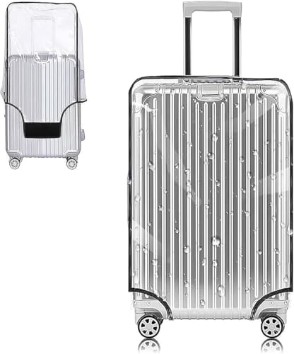 Image of Touristiano PVC Zippered Clear PVC Wheel Suitcase Covers Protectors Soft Side Waterproof Dustproof Case for Wheeled Luggage Trolley Protective Covers (Size - Large 68 x 33 x 46 Cm)