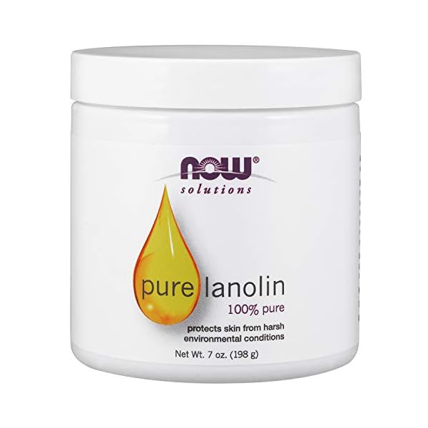 NOW Foods Solutions, Pure Lanolin, Wind and Harsh Environment Skin Protectant, Thick Jelly, For Rough Dry Skin, 7-Ounce