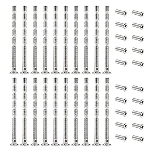 CkFyahp Lot de 20 vis de raccordement M4 - Pour poignée de porte - En métal - Douille de connexion pour meubles - Poignée de porte de terrasse Cover