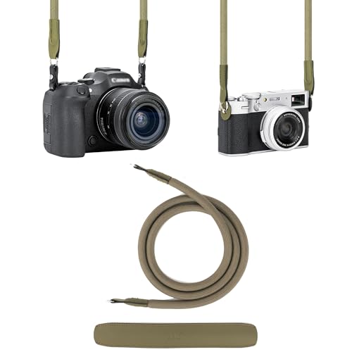JJC 100cm Braided Rope Camera Strap Soft Neck Shoulder Strap for Fuji Fujifilm XT30 XT50 XT5 XE5 X100VI Canon R6 V R3 90D 80D M50 Sony ZV-E1 A7C A6100 Nikon D3500 D5600 & More DSLR Mirrorless - Green