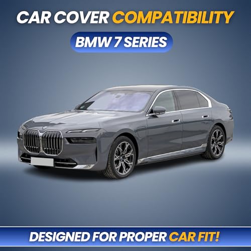 Image of Premium 100% Waterproof Car Cover for BMW 7 Series 2022 Model | All-Weather, UV & Dust Protection | Heavy-Duty 3-Layer Fabric | Custom Fit with Mirror & Antenna Pockets | Navy Blue