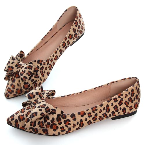Image of WENJIAZHIZHI Square Toe Bow Ballet Slip-On | Classic Suede Finish,Chic Bow Detail,Effortless Everyday Style,Wedding Party Office,Plus Size Available