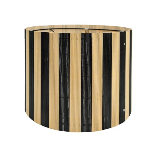 Image of bamboo lamp shade modern decorative black stripe groovy unique Lamp Replacement Accessories E27 size 30x23cm