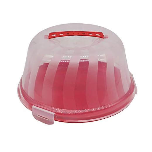 Stylish Cake Carrier for Up to 9 inch Cake with 3 Locking Clamps Multi Purpose Food Container - Transports Cakes, Pies, Muffins or Other Desserts