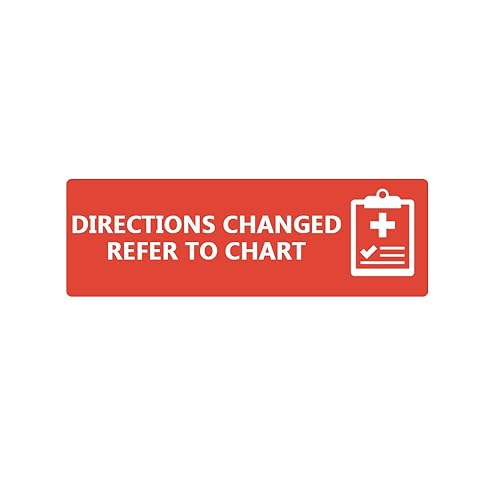 Directions Changed Sticker for Doctor File,1.5 * 0.5 Inch Self