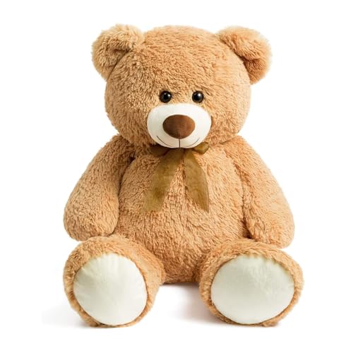 HollyHOME Big Teddy Bear Large Teddy Bear Stuffed Animal Birthday Valentines Day Plush for Kids and Girlfriend 36 inch Tan