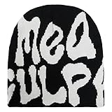 Graphic MEA Beanie Y2k Women, Ideal Gift Winter Culpa Beanie, Black White