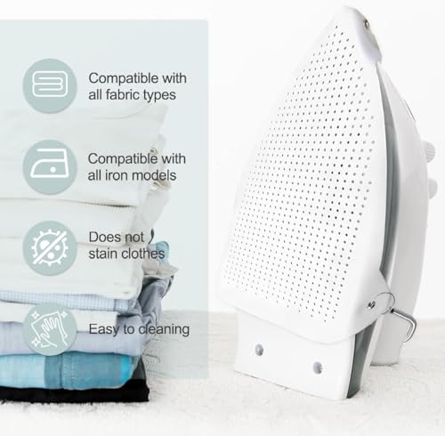 Image of Steam Iron Teflon Shoe Cover - Non Stick Iron Soleplate Protector for Steam Irons, Heat Resistant Iron Shoe Cover for Delicate Fabrics, Prevents Scorching & Shine Marks