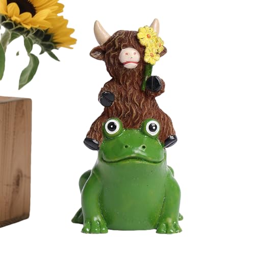 Générique Statua di mucca, decorazioni per la casa, divertenti in resina, decorazioni agricole campagna di piccole mucche | per giardino esterno, balcone, terrazza, camera da letto, soggiorno, ufficio