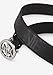 Armani Exchange Women's All-over Print Round Buckle Logo Belt, Nero/Nero, 34