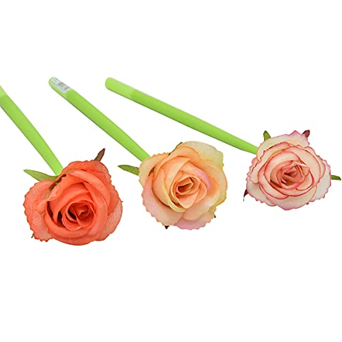 SIPLIV 12Pcs Creative Artificial Flowers Gel Ink Pen Ballpoint Pen Liquid Black 0.5mm Gel Ink Rollerball Pen for Girls Women Office School Supplies - Image 4