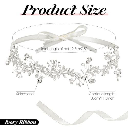 Bridal Wedding Dress Belt Rhinestone Wedding Waist Belts Sparkly Crystal Pearl Dress Sash for Women Dresses3