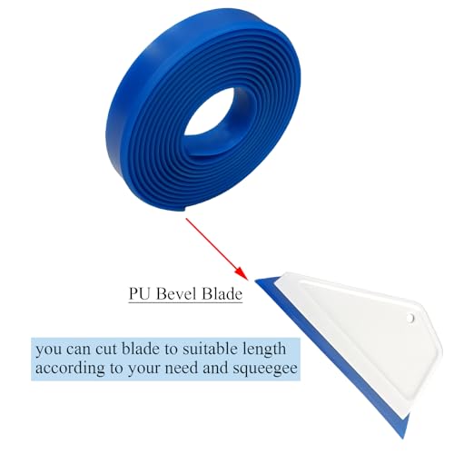 Image of Window Tint Tools 158 Inch Window Tinting Squeegee Replacement PU Bevel Blades Blue Squeegee Refill Tint Tools - Blue